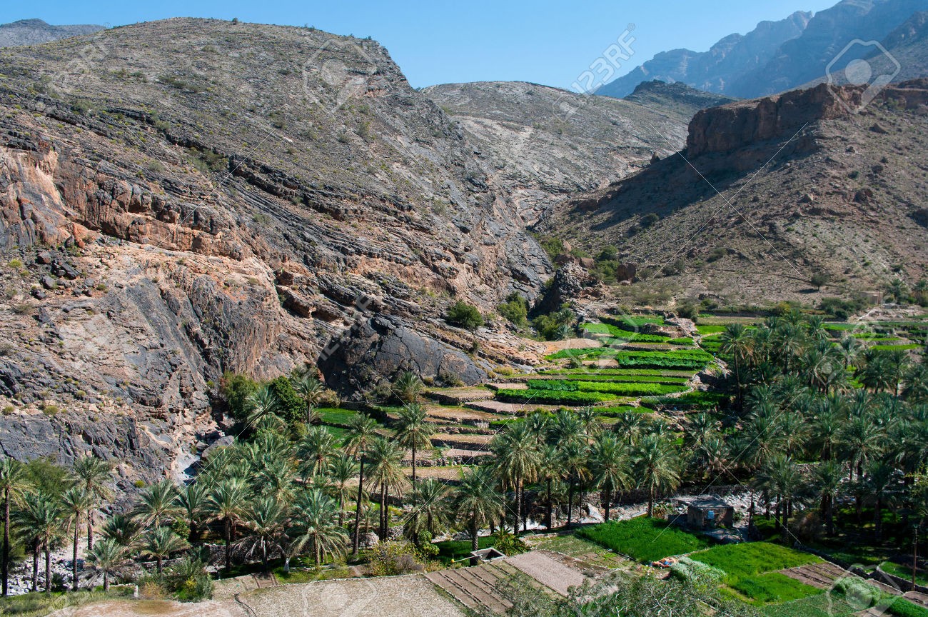 The-village-Bilad-Sayt-sultanate-Oman-Stock-Photo
