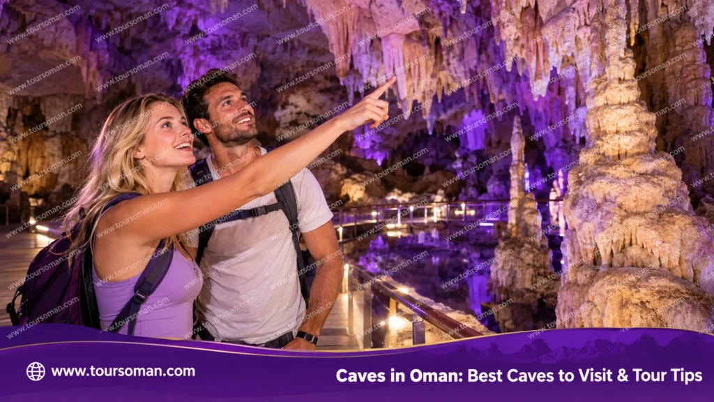 Explore caves in Oman