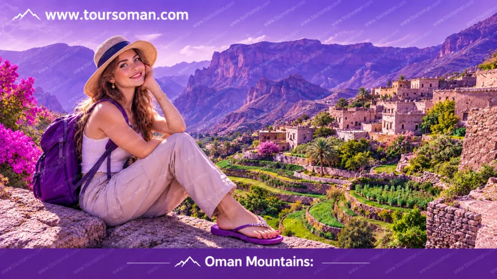 Terraced farms and traditional mountain villages on Jebel Akhdar in Oman