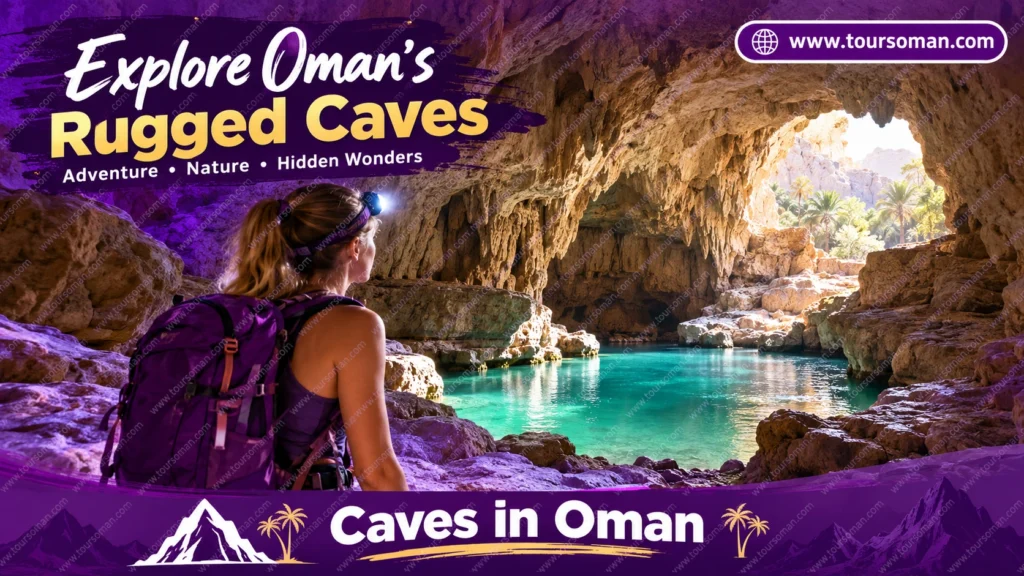 Cave exploration experience illustrating rugged limestone landscapes in Oman