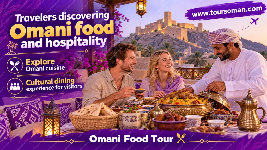 Travelers discovering Omani food and hospitality