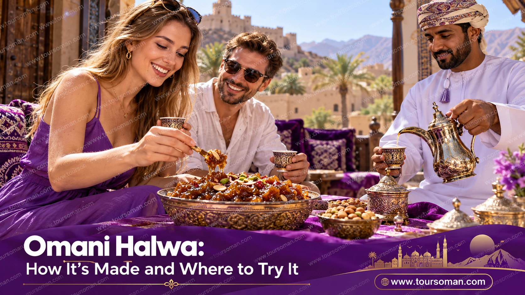 omani-halwa-featured-image Omani halwa served with traditional Omani coffee during an Oman holiday